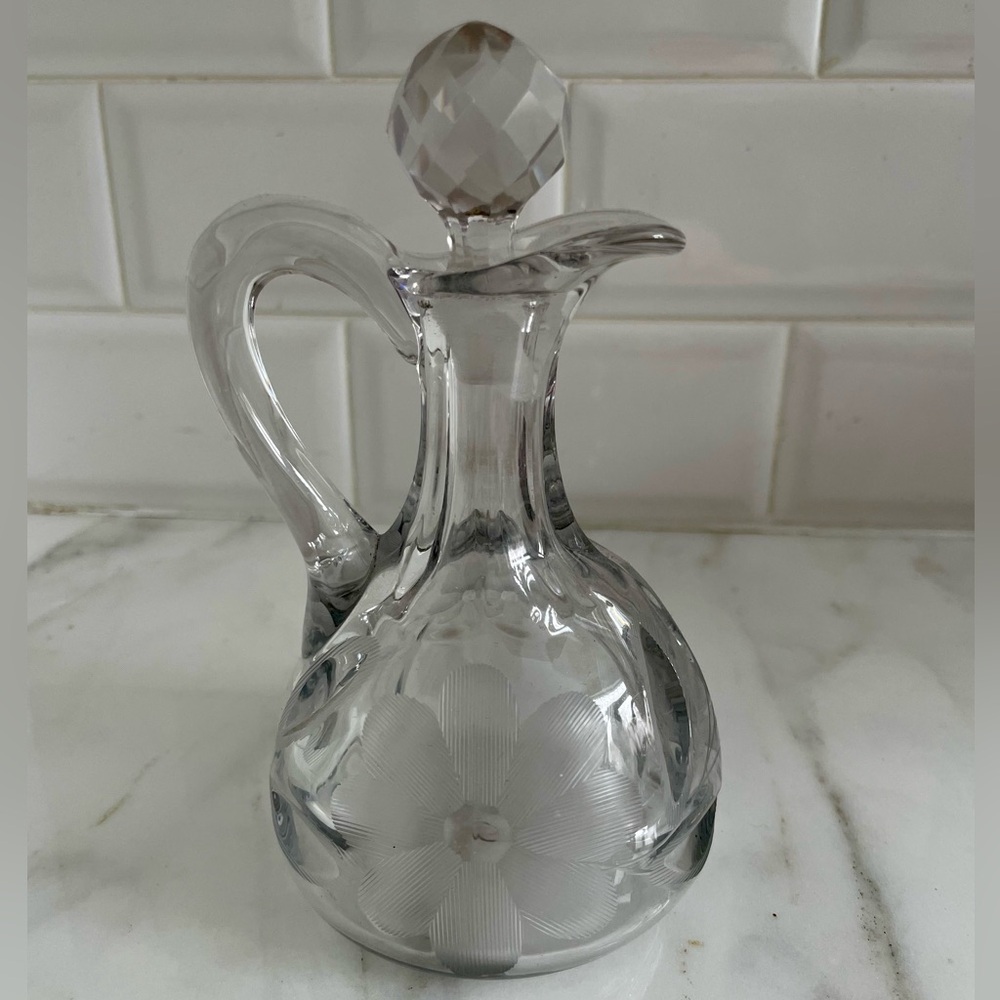 Vintage etched glass cruet